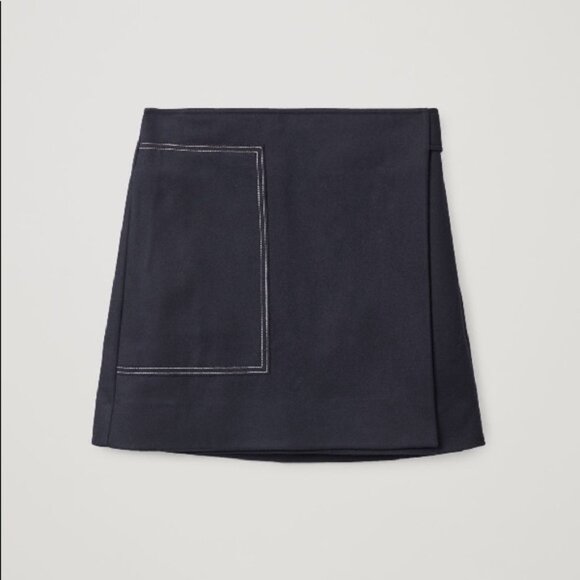 COS Navy Wool Skirt - Picture 1 of 6